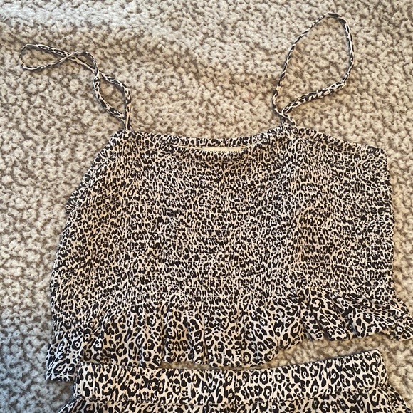 American eagle black and white cheetah two piece set. Top is S and skirt is XS. - Picture 3 of 3
